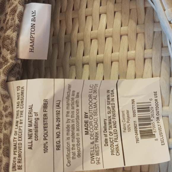 Hampton Bay Gray & Cream Animal Print Outdoor Patio Accent Pillow, NWT - Picture 3 of 8